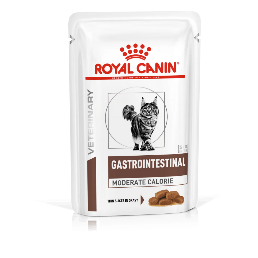 Royal Canin Veterinary Gastrointestinal Moderate Calorie Sobre 85 g Comida Húmeda para Gatos al mejor precio -todoastorenimal.com