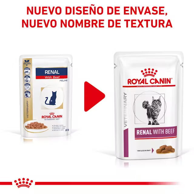 Royal Canin Veterinary Renal con Buey Sobre 85 g Comida Húmeda para Gatos al mejor precio -todoastorenimal.com
