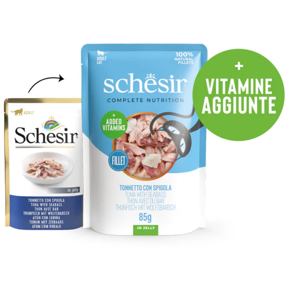 Schesir Sobres Gato 85 g Atún & Lubina al mejor precio -todoastorenimal.com