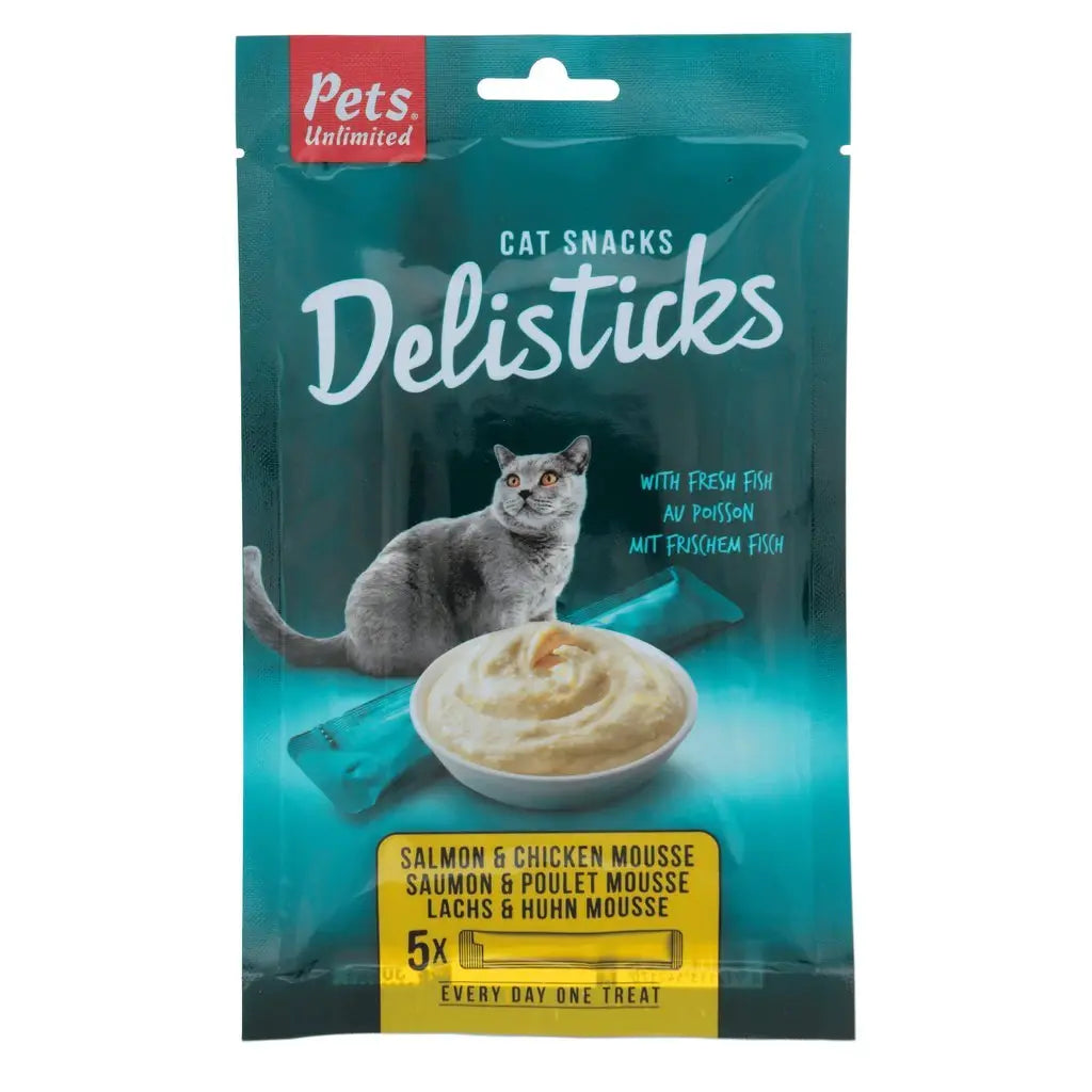 Snack Cat Pets Delisticks Salmon & Chicken 5X15Gr - Precios Más Baratos - Todoanimal