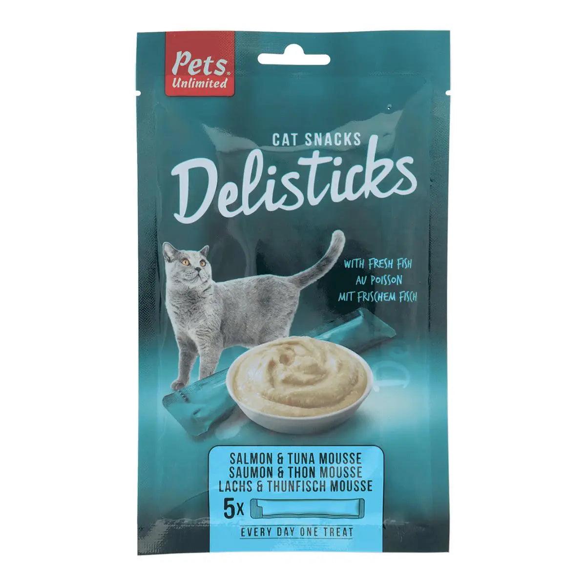 Snack Cat Pets Delisticks Salmon & Tuna 5X15Gr - Precios Más Baratos - Todoanimal