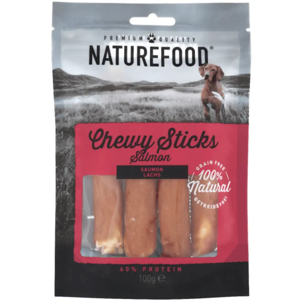 Snack Dog Naturefood Palitos Masticables Salmón 100 g al mejor precio -todoastorenimal.com