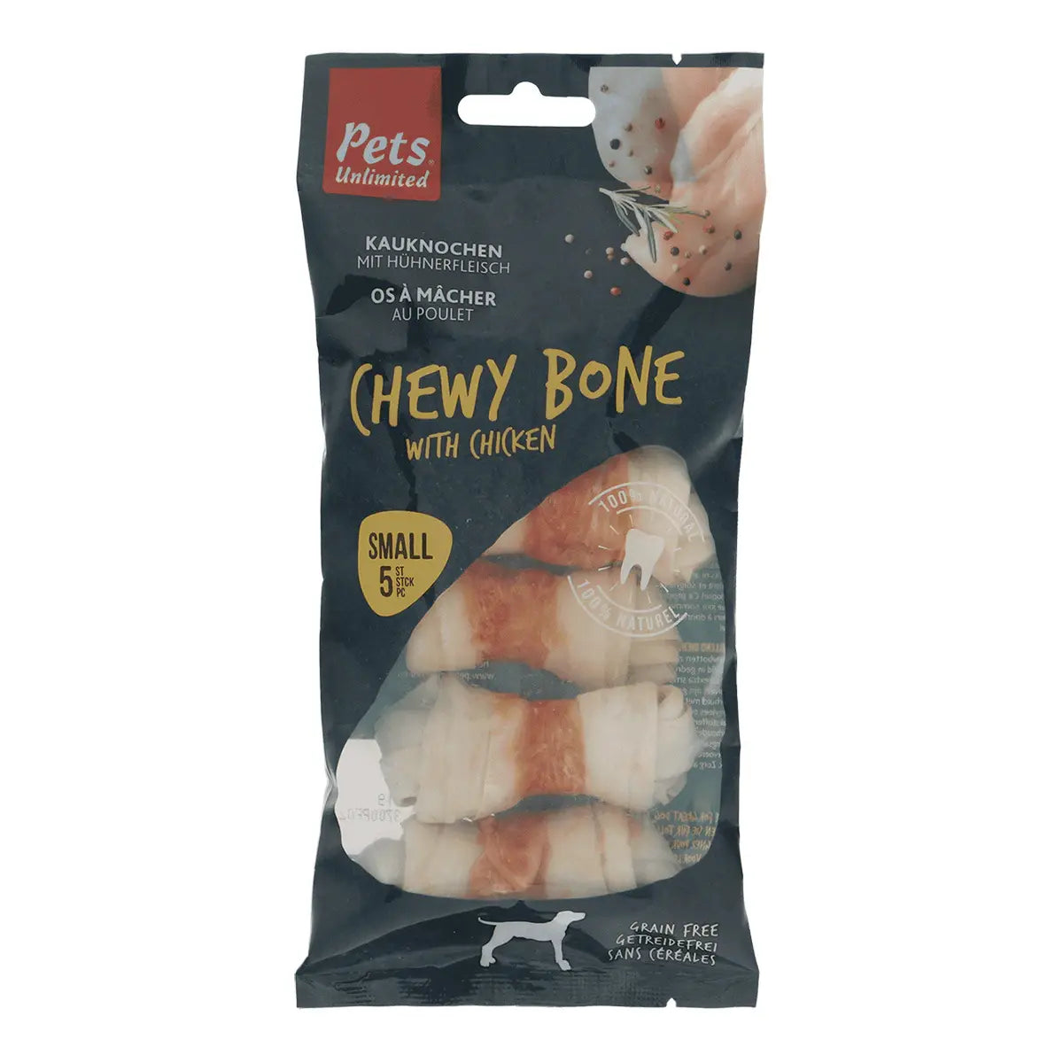 Snack Dog Pets Huesos Masticables Con Pollo 75G - Precios Más Baratos - Todoanimal