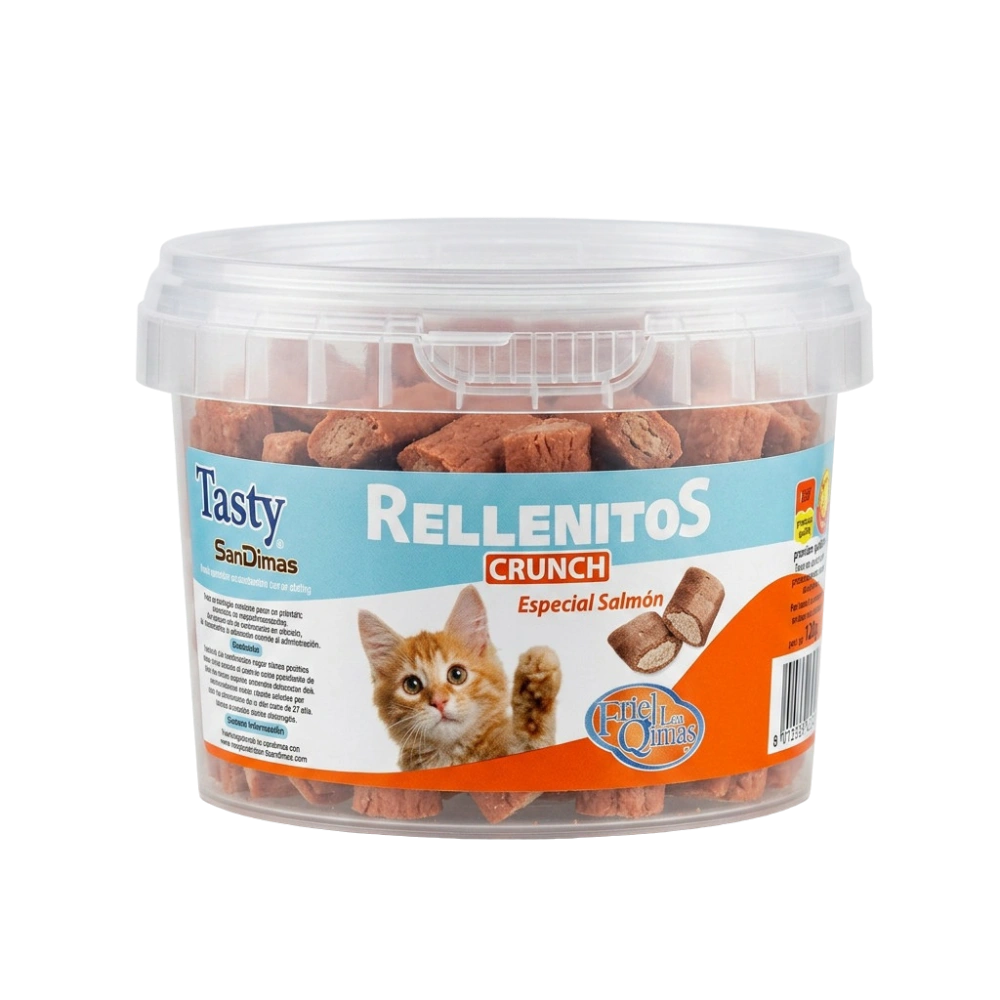 Snacks Tasty Gatos Rellenitos Crunch Salmón 110 g al mejor precio -todoastorenimal.com