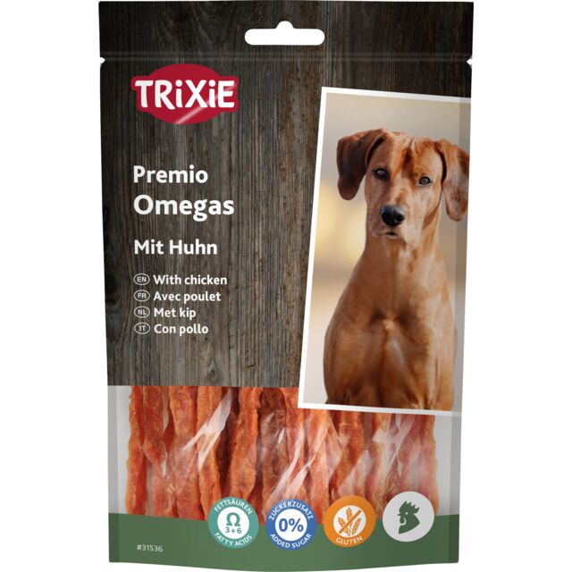 Trixie Snack Omega Stripes Chicken Tiras de Pollo para Perros al mejor precio -todoastorenimal.com