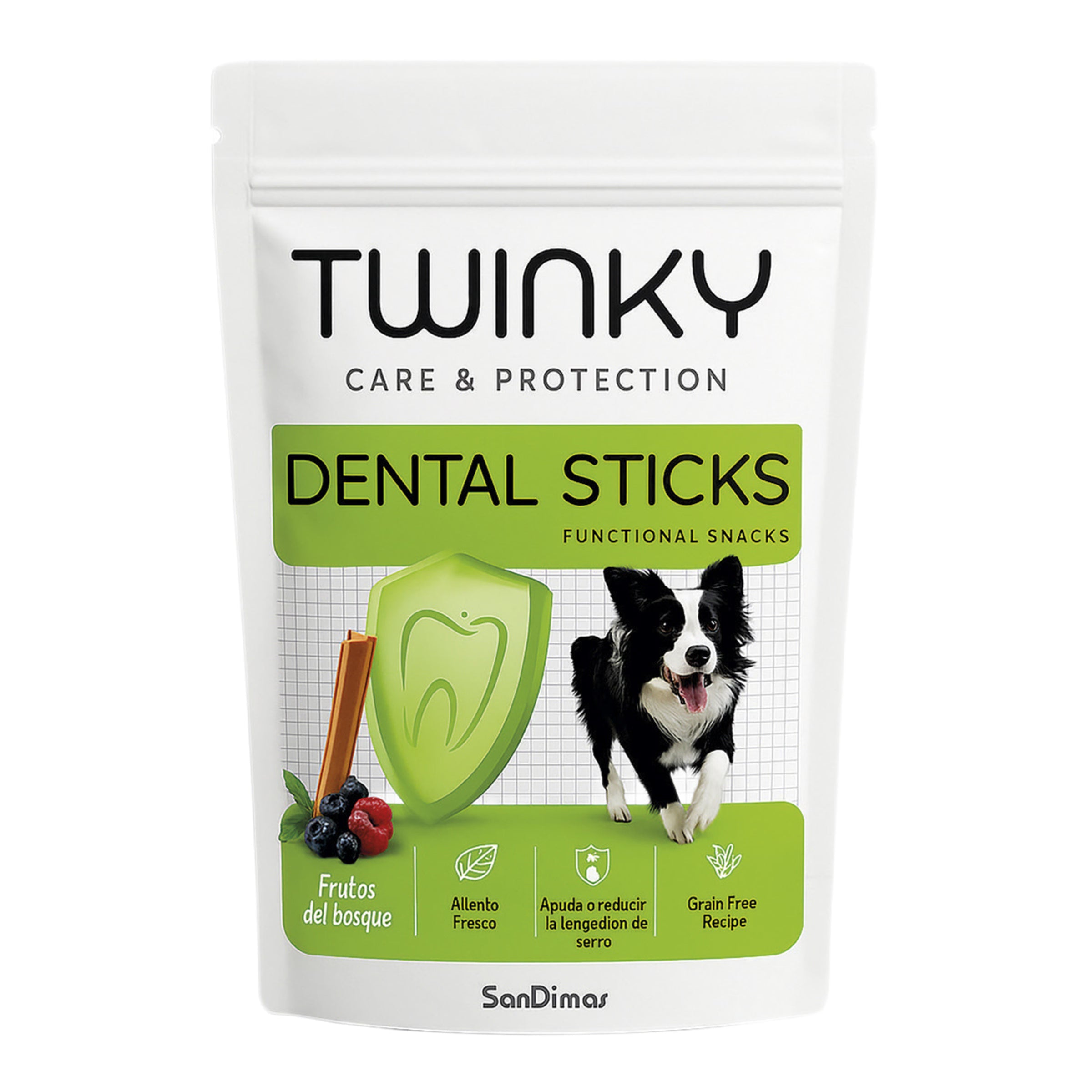 Twinky Snack Funcional Dental Sticks Frutos del Bosque 180gr (7 uds) al mejor precio -todoastorenimal.com