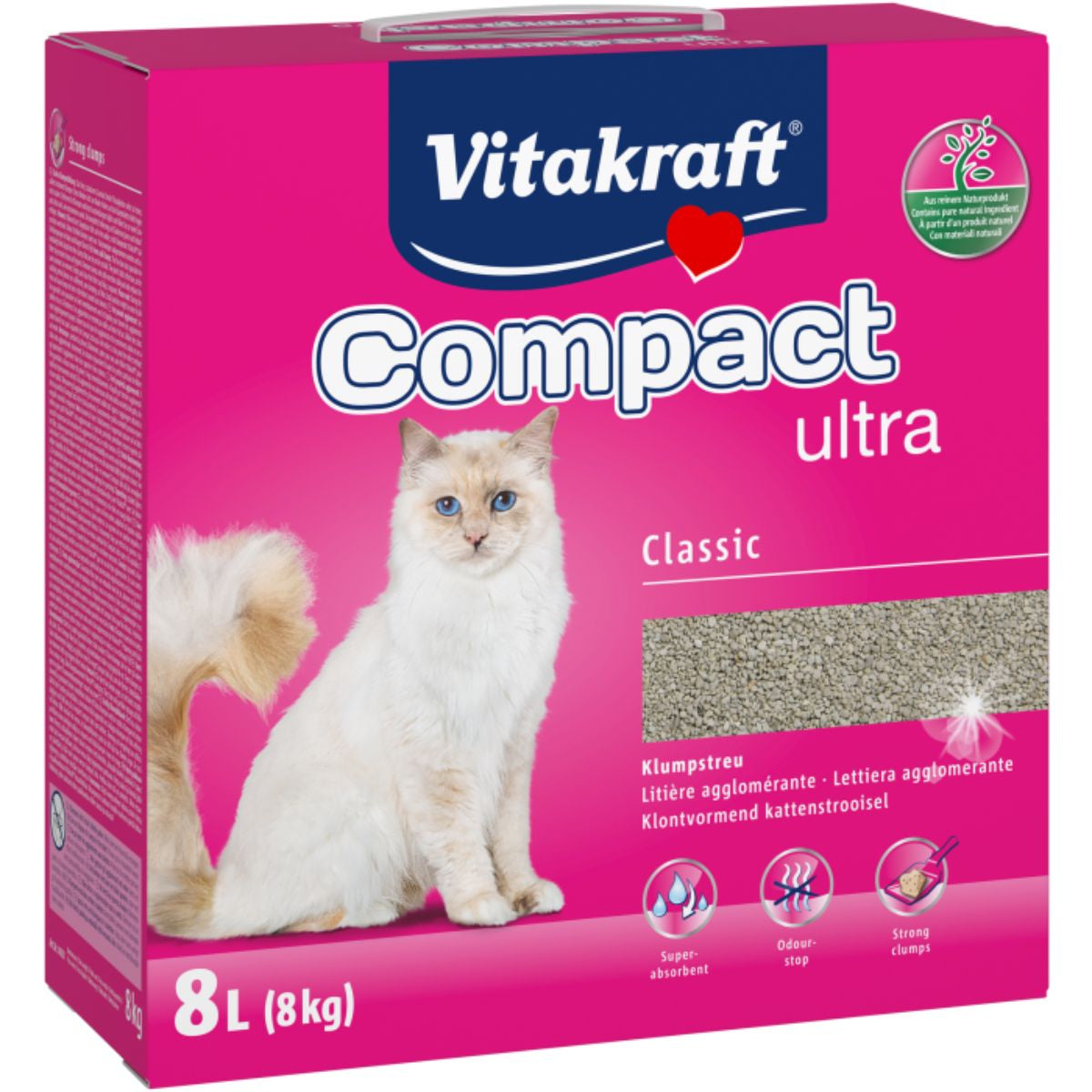 Vitakraft Arena Aglomerante para Gatos Compact Ultra 8 kg al mejor precio -todoastorenimal.com