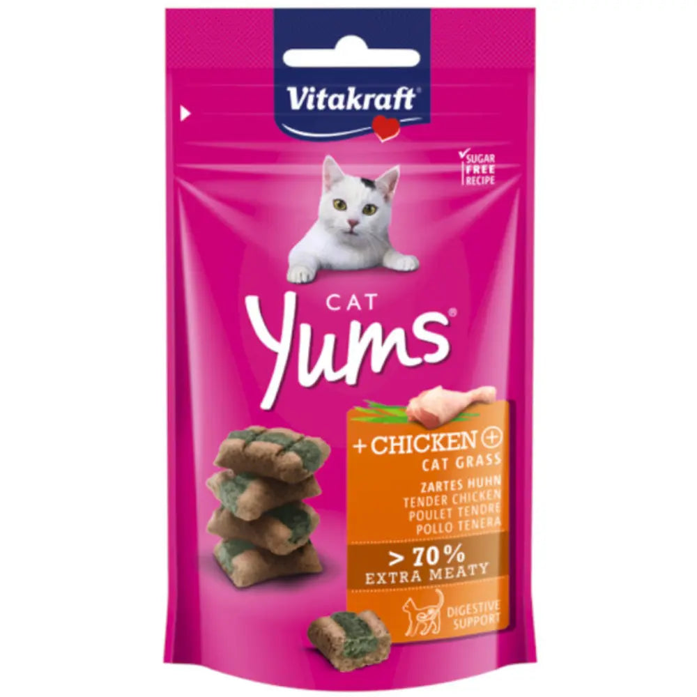 Vitakraft Cat Snack Yums Pollo con Hierba Gatera 40 g al mejor precio -todoastorenimal.com