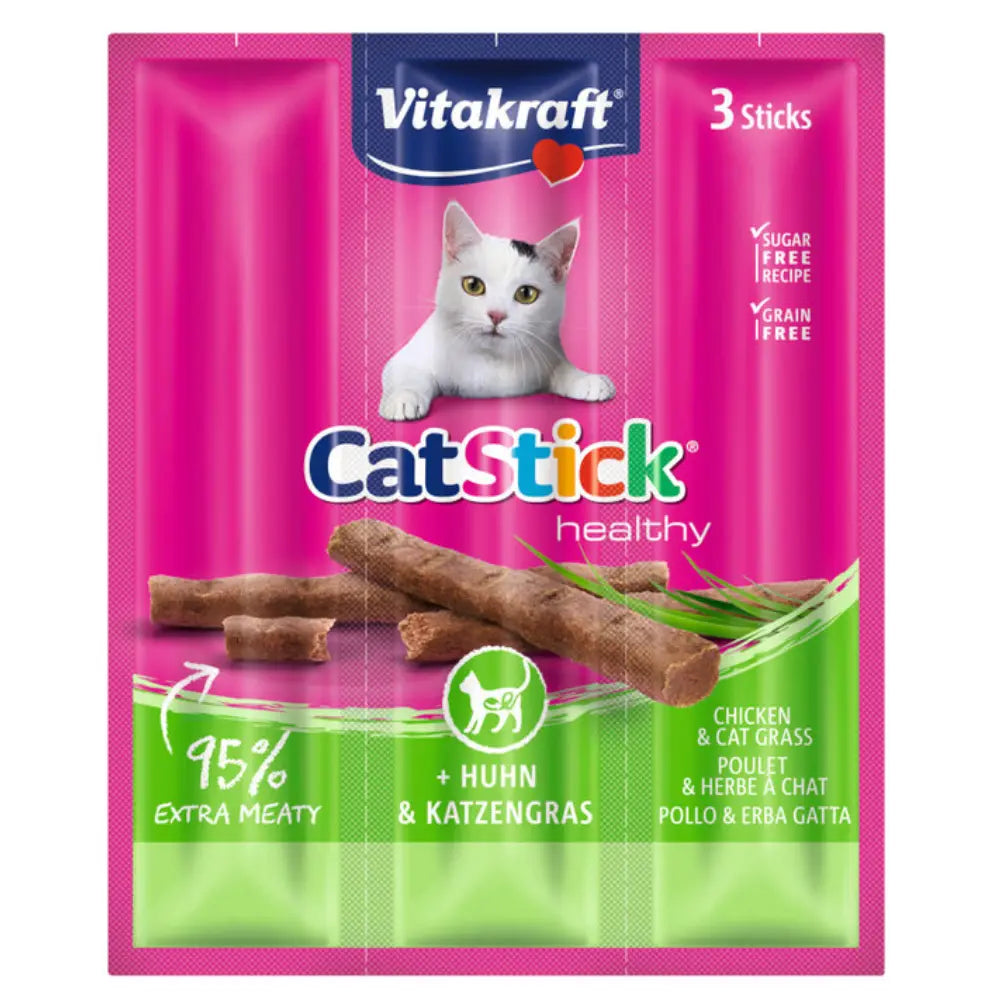 Vitakraft Cat Stick Mini Pollo y Hierba Gatera al mejor precio -todoastorenimal.com