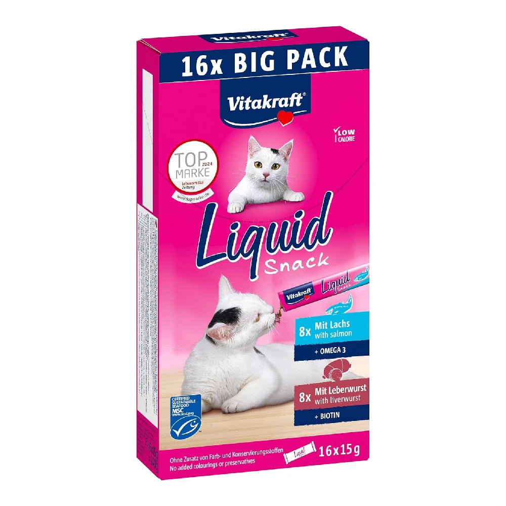 Vitakraft Liquid Snack para Gatos Multipack 16x15 g al mejor precio -todoastorenimal.com