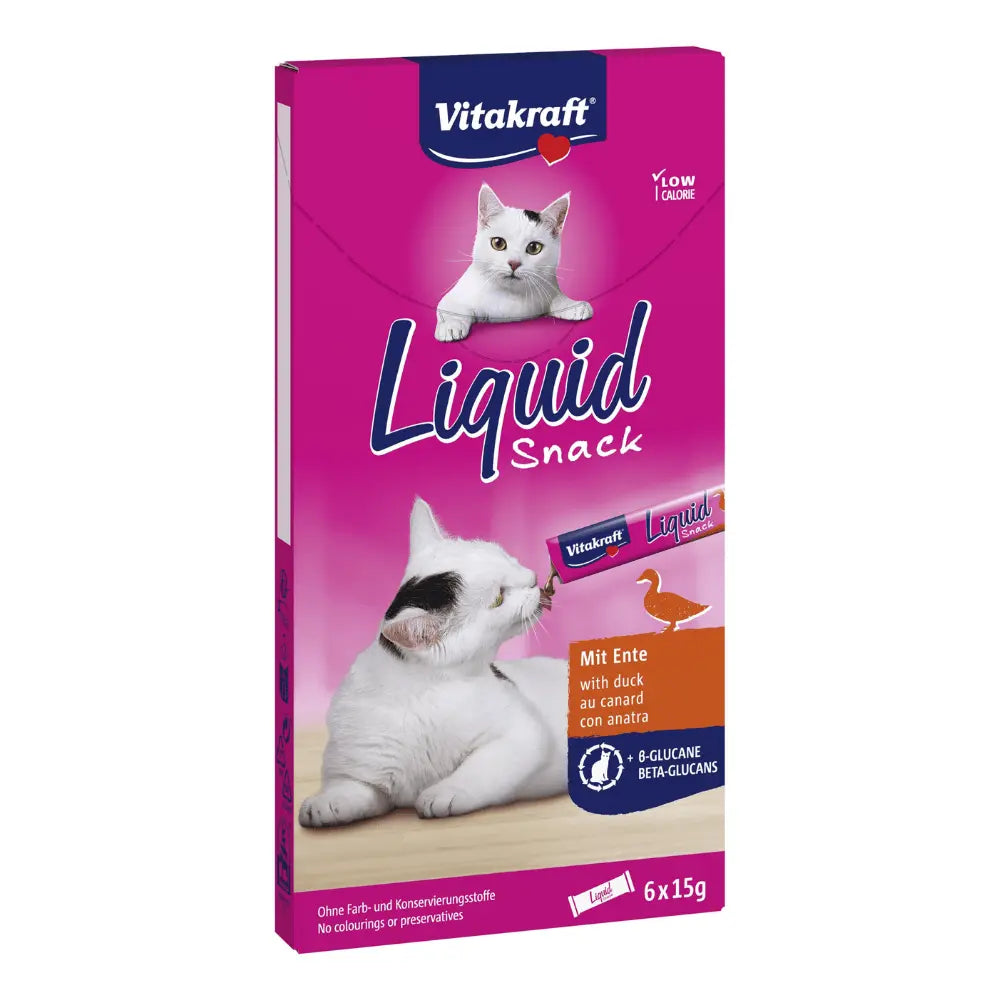 Vitakraft Liquid Snack para Gatos Pato con Betaglucanos 90 g al mejor precio -todoastorenimal.com