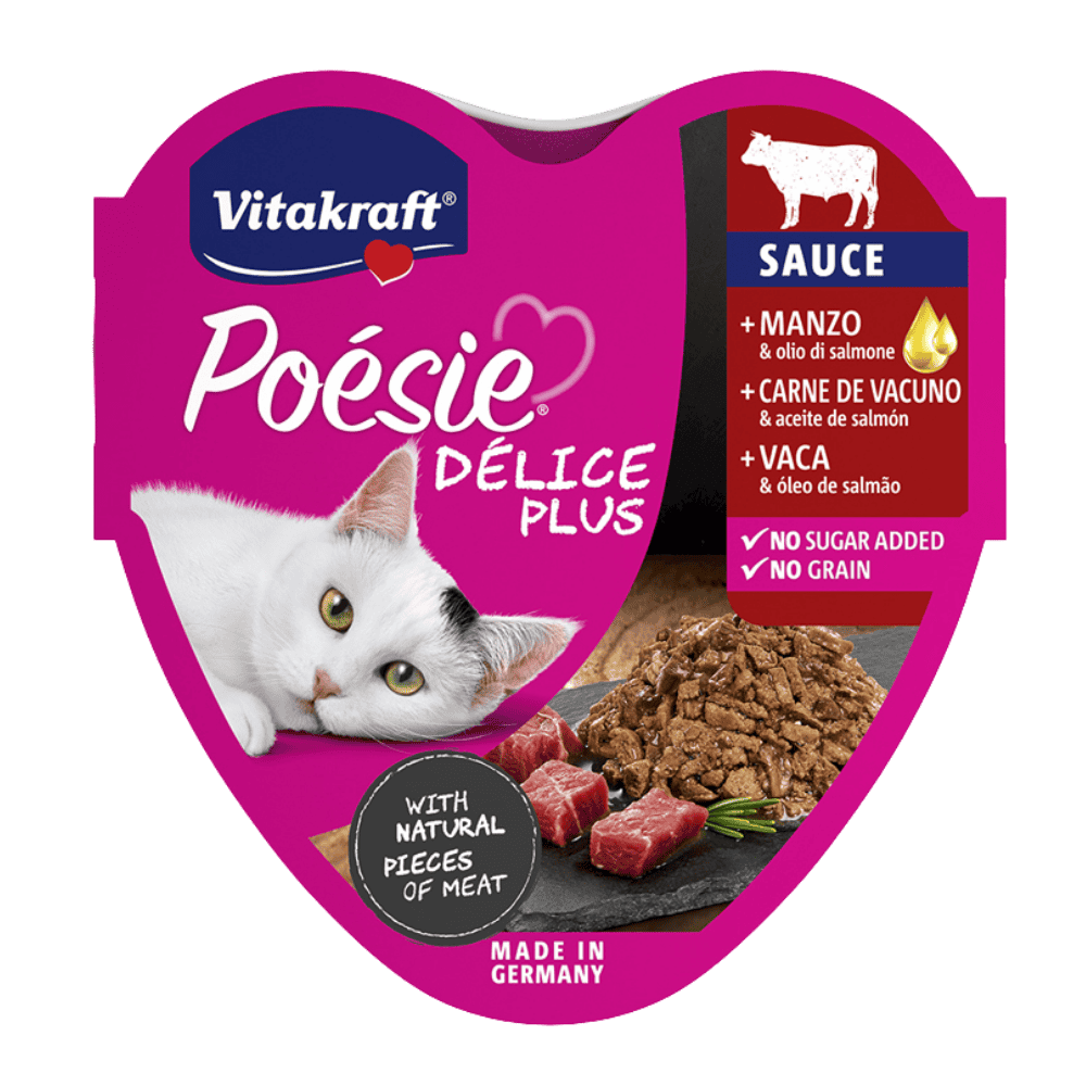 Vitakraft Poesie Delice Plus con aceite de salmón 85 g al mejor precio -todoastorenimal.com