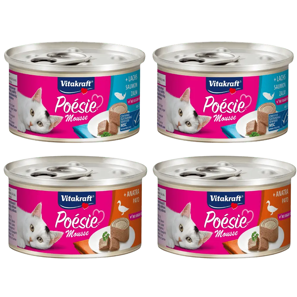 Vitakraft Poesie Mousse Pack 4x85 g Comida Húmeda para Gatos al mejor precio -todoastorenimal.com