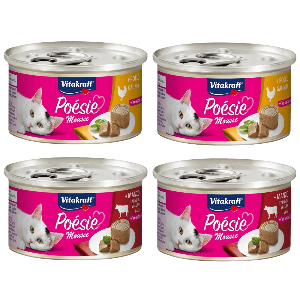 Vitakraft Poesie Mousse Pack 4x85 g Comida Húmeda para Gatos al mejor precio -todoastorenimal.com