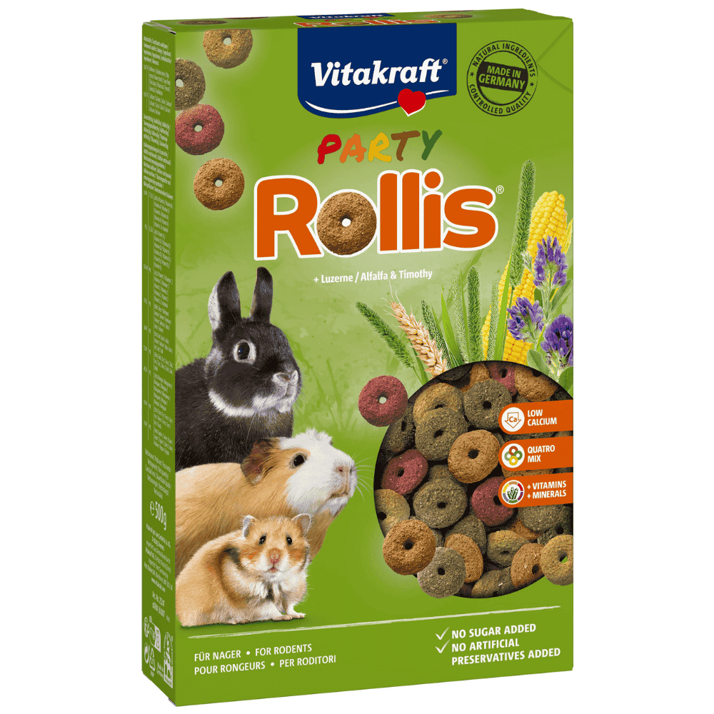 Vitakraft Rollis Party 500 g Snack de Cereales y Verduras para Roedores al mejor precio -todoastorenimal.com