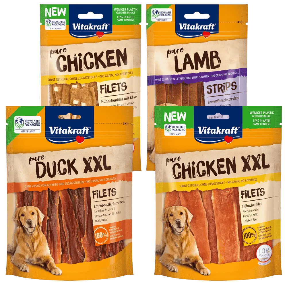 Vitakraft Snack Puro Tiras para Perros | Distintos Sabores al mejor precio -todoastorenimal.com
