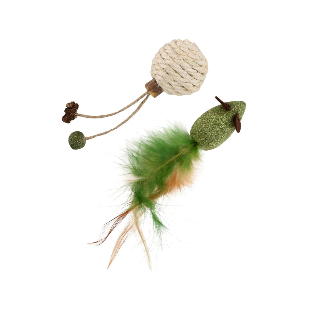 Wouapy Duo Ratón y Pelota de Sisal Juguete con Catnip para Gatos al mejor precio -todoastorenimal.com