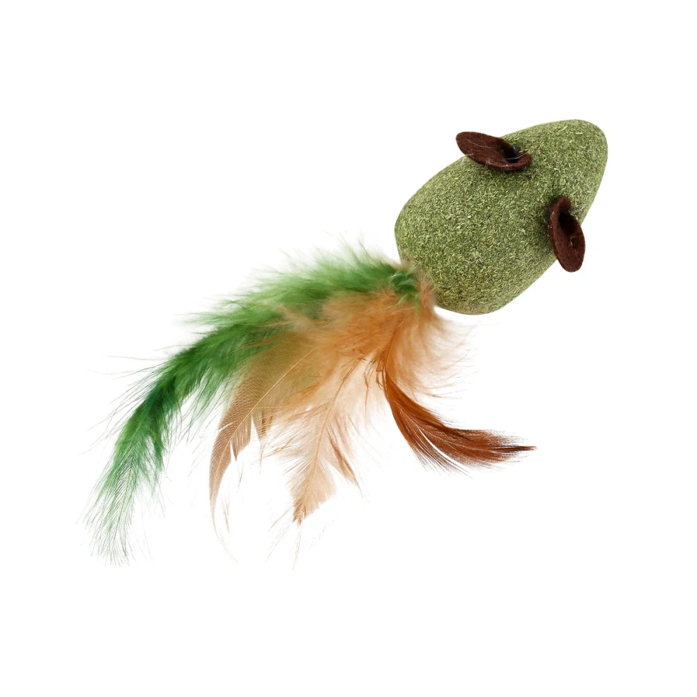 Wouapy Ratón Grande con Plumas Juguete con Catnip para Gatos al mejor precio -todoastorenimal.com