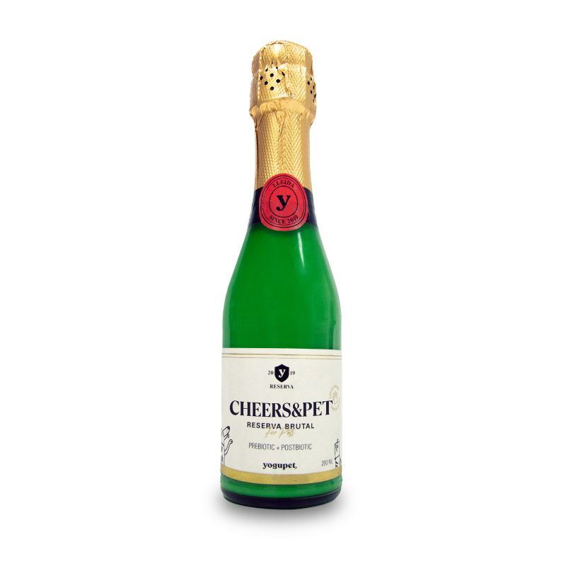 Yogupet Navidad Champán de Kéfir Cheers&Pet 200 ml con Postbióticos y Prebióticos para Perros y Gatos al mejor precio -todoastorenimal.com