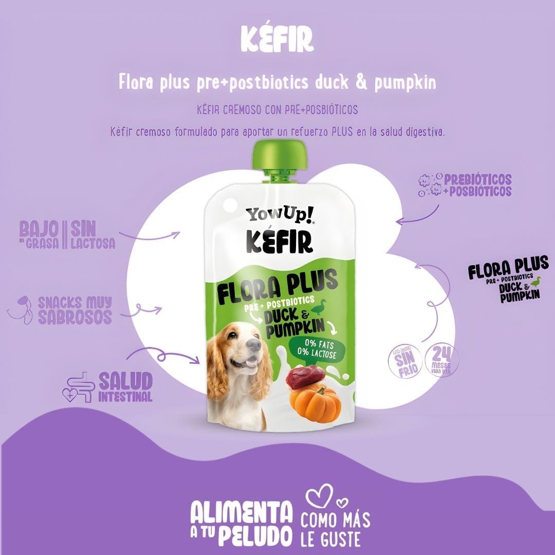 YowUp Flora Plus Kéfir con Pato y Calabaza para Perros 115 g al mejor precio -todoastorenimal.com
