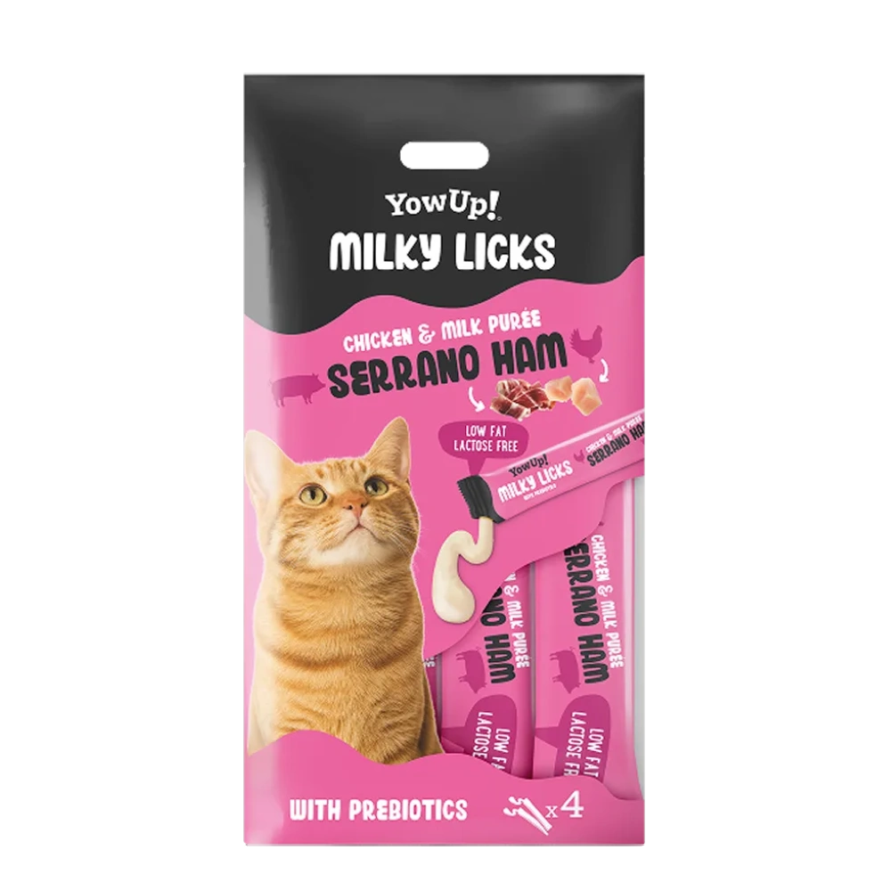 YowUp Milky Licks Jamón Serrano Snack Líquido para Gatos al mejor precio -todoastorenimal.com