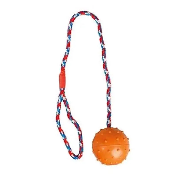 FLAMINGO JUGUETE PERRO PELOTA PINCHOS CON CUERDA 7CM