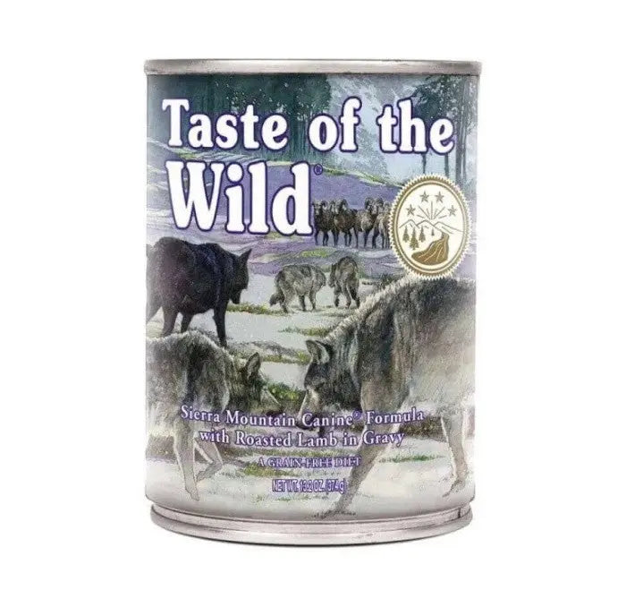 TASTE OF THE WILD DOG ADULT SIERRA MOUNTAIN CORDERO ASADO 390G HUMEDO